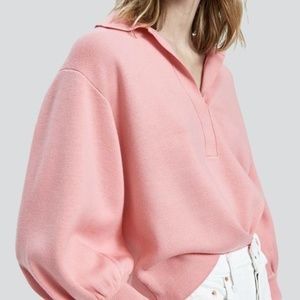 Tibi pink balloon sleeve sweater in size small